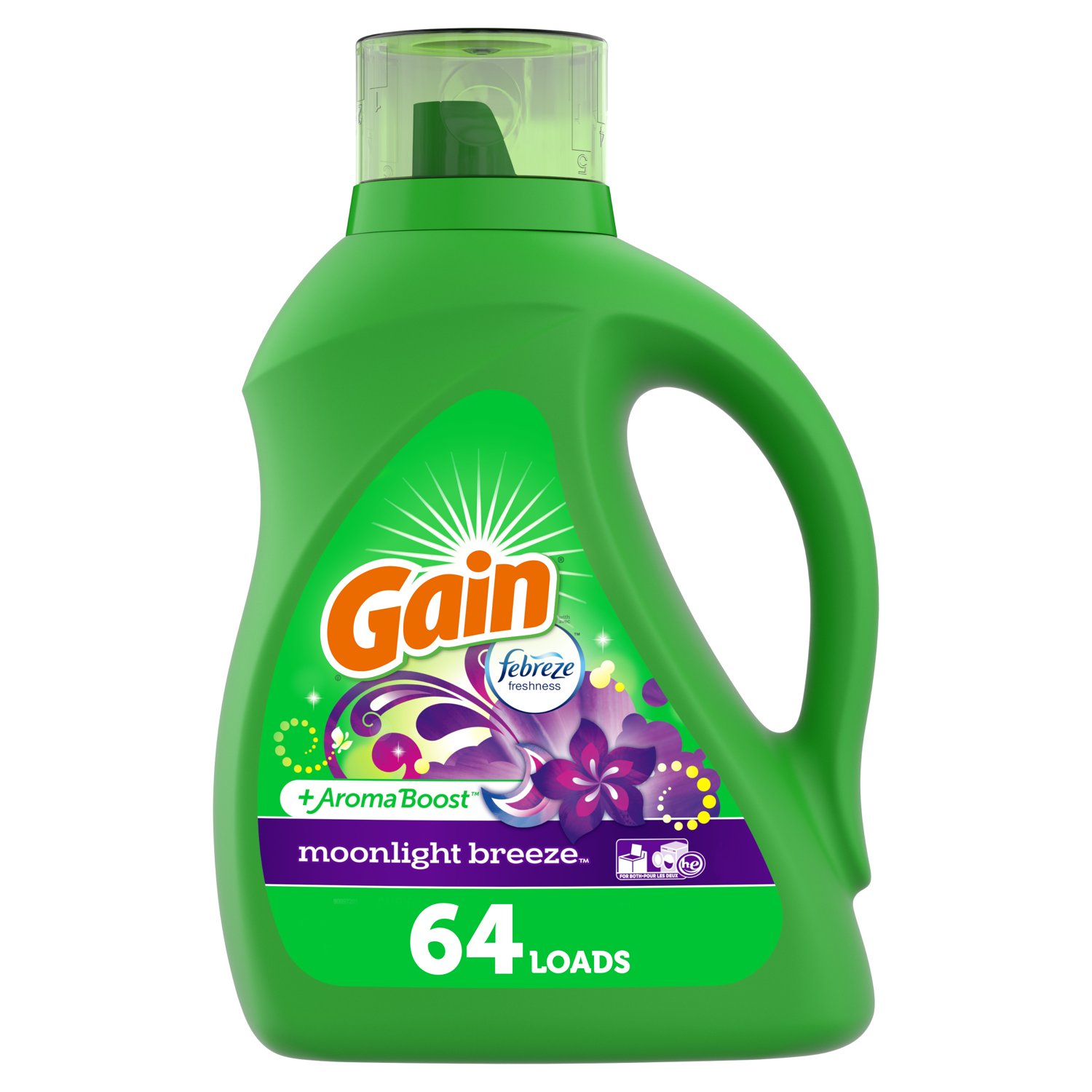 Gain Liquid Laundry Detergent Soap, Moonlight Breeze Scent, HE Compatible, 100 fl oz